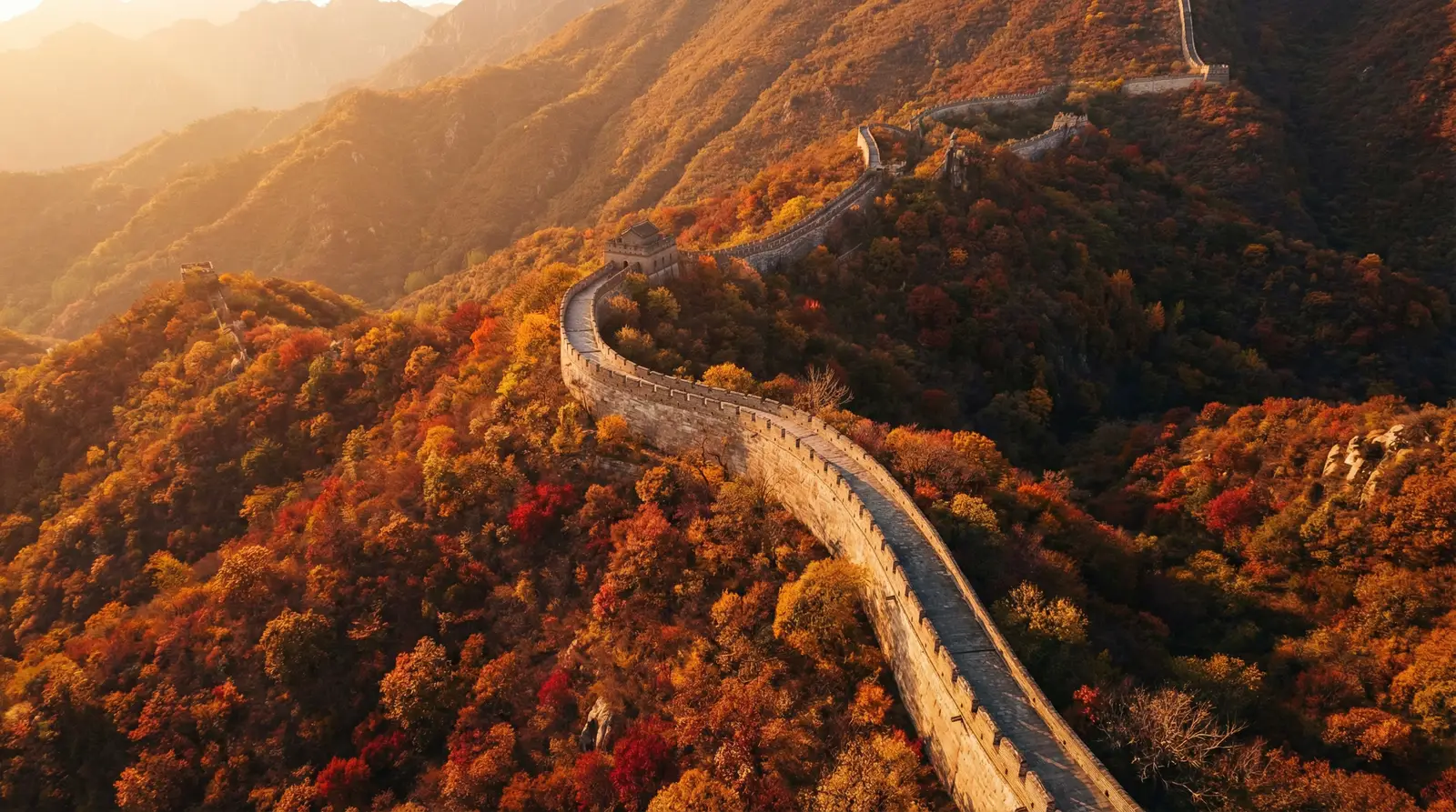 合租记 秋日长城航拍全景